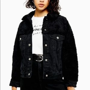 TOPSHOP half denim half Sherpa jacket